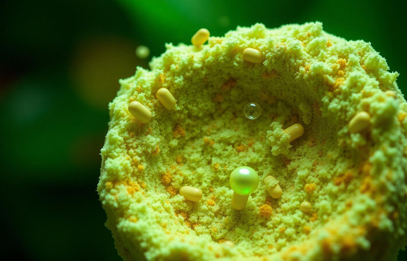 Microscopic view of bio-active plant compounds